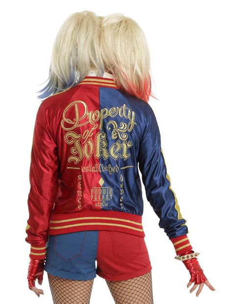 suicide squad harley quinn cosplay replica satin bomber jacket|Harley Quinn Sz L Suicide Squad Property of Joker Satin Cosplay Bomber .